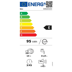 Beko DSN26420X beépíthető mosogatógép