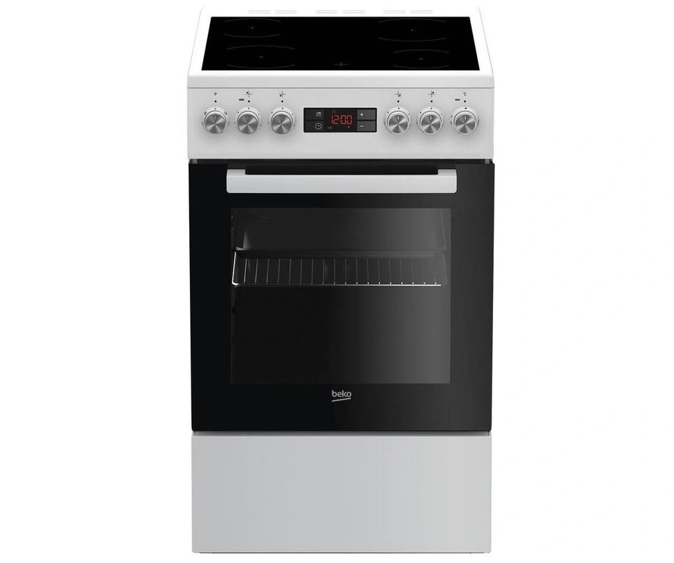 Beko FSM57300GW fehér, szabadonálló, kerámialapos, elektromos, főzőzóna: 4, sütő:55L, grill, tűzhely (Újszerű)