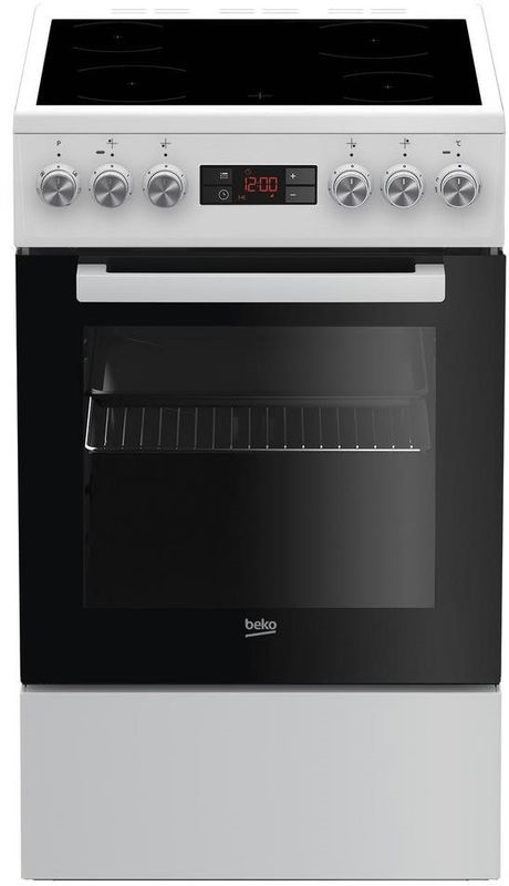Beko FSM57300GW fehér, szabadonálló, kerámialapos, elektromos, főzőzóna: 4, sütő:55L, grill, tűzhely