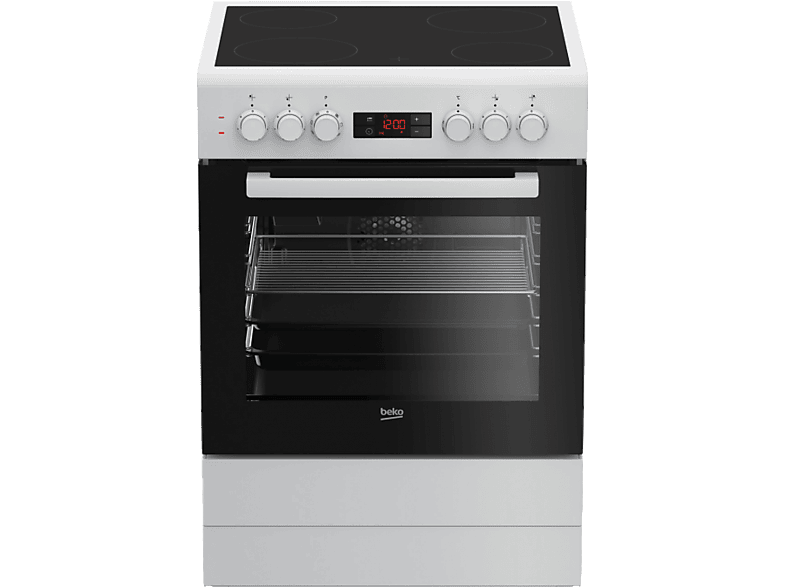 Beko FSM67300GWS fehér, szabadonálló, kerámialapos, elektromos, főzőzóna: 4, sütő:72L, grill, tűzhely