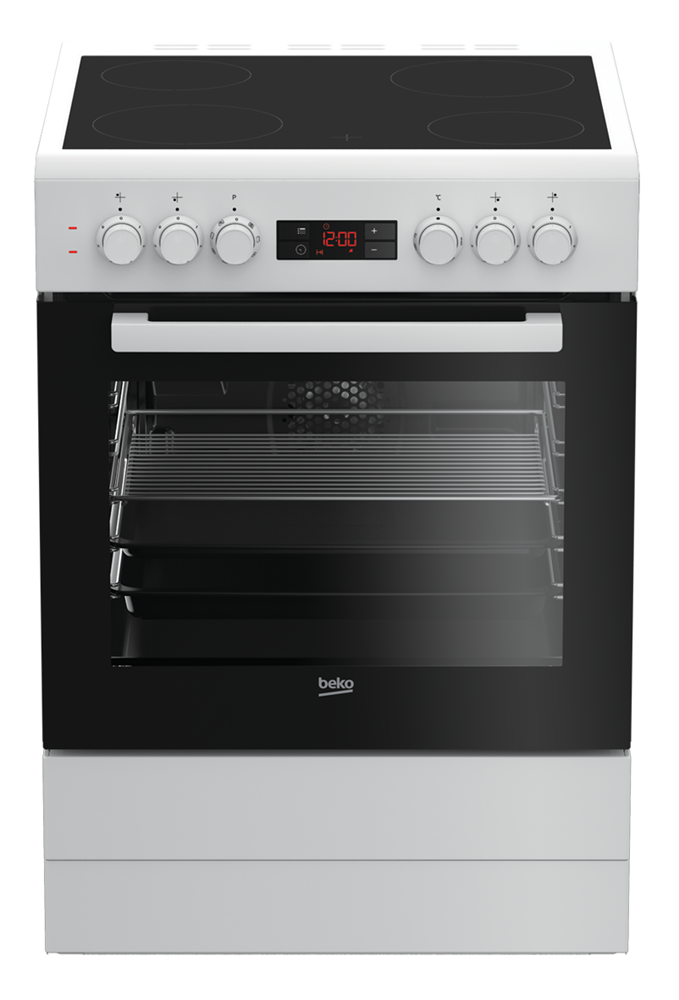 Beko FSM67300GWS fehér, szabadonálló, kerámialapos, elektromos, főzőzóna: 4, sütő:72L, grill, tűzhely