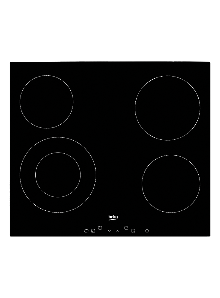 Beko HIC 64402 fekete, beépíthető, elektromos üvegkerámia, főzőzóna: 4, beépíthető méret: 56cm, főzőlap (Újszerű)