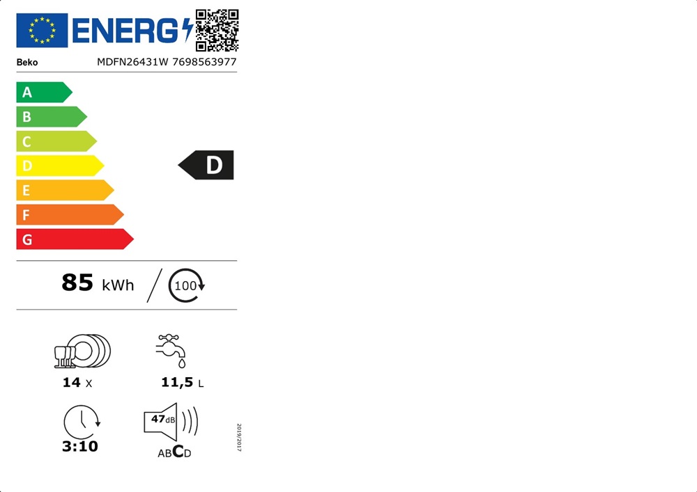 Beko MDFN26431W mosogatógép