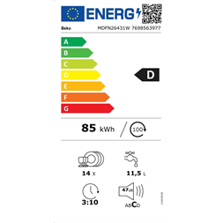 Beko MDFN26431W mosogatógép