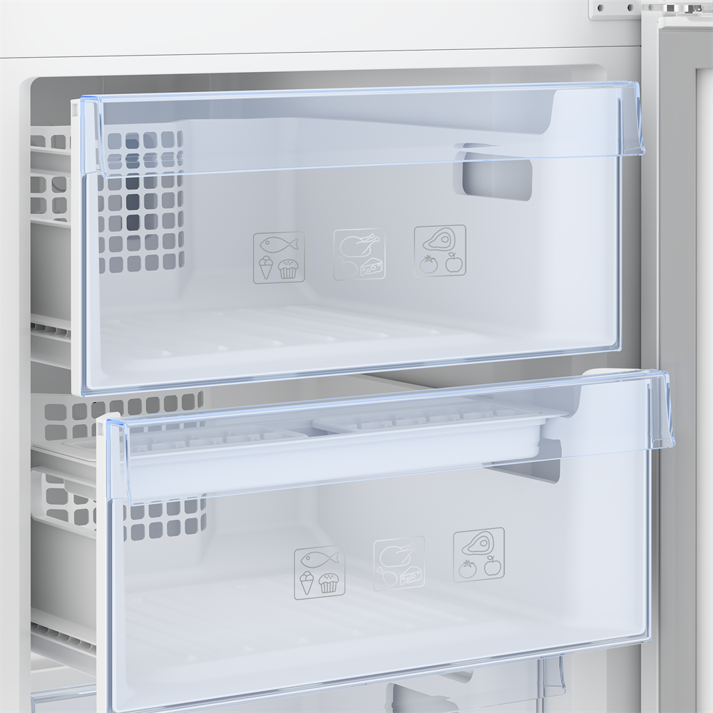 Beko RCNA406I40XBN acélszürke, alulfagyasztós, Hűtő:253L, Fagyasztó:109L, No frost hűtőszekrény