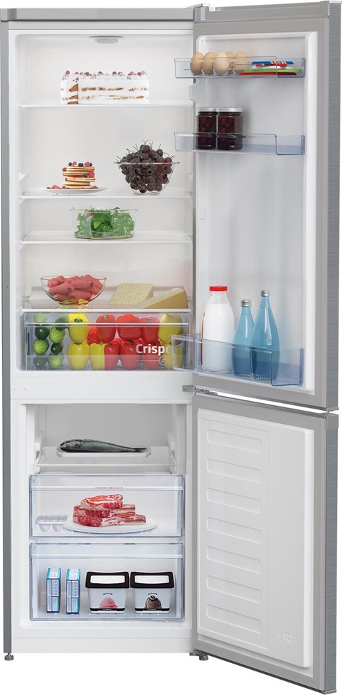 Beko RCSA270K40SN inox, alulfagyasztós, Hűtő:175L, Fagyasztó:87L, hűtőszekrény