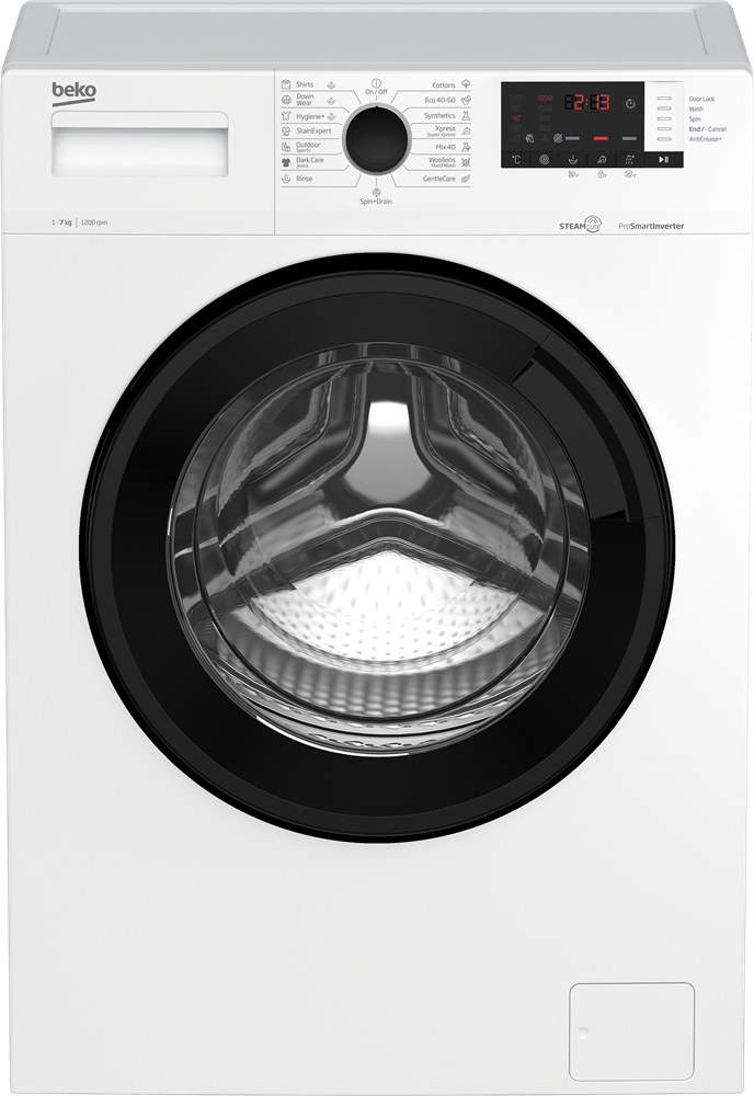 Beko WUE7612XBWS fehér, elöltöltős, keskeny, max.1200ford., 7 kg, mosógép