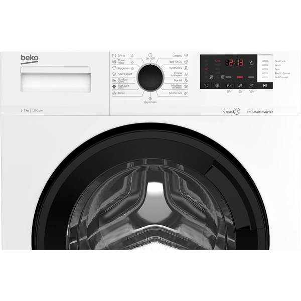 Beko WUE7612XBWS fehér, elöltöltős, keskeny, max.1200ford., 7 kg, mosógép (Újszerű)