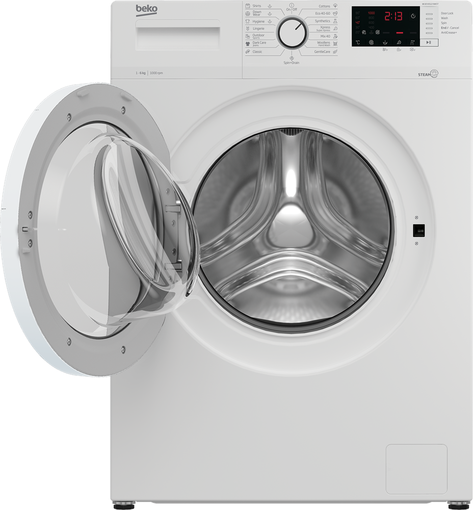 Beko WUE 6512 XWST fehér, elöltöltős, keskeny, max.1000ford., 6 kg, mosógép
