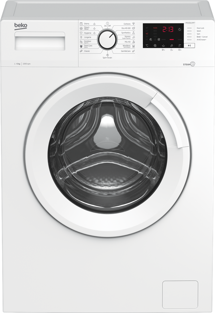 Beko WUE 6512 XWST fehér, elöltöltős, keskeny, max.1000ford., 6 kg, mosógép