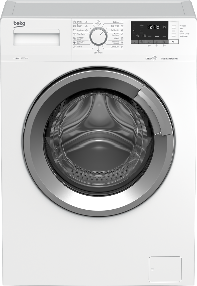 Beko WUE 8612 XS0 fehér, elöltöltős, max.1200ford., 8 kg, mosógép