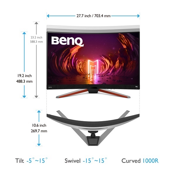 BenQ 31,5" EX3210R QHD VA 165Hz HDMI/DP monitor