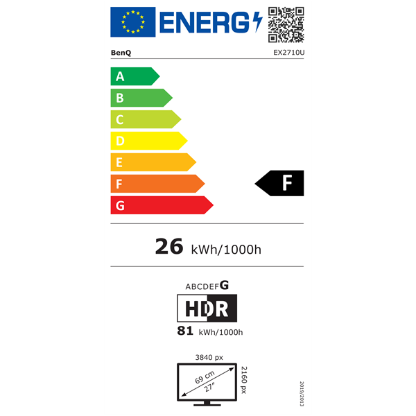 BenQ 27" EX2710U UHD IPS 144Hz HDMI/DP/USB gamer monitor