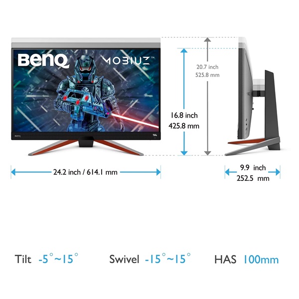 Benq 27" EX2710Q QHD IPS 165Hz HDMI/DP/USB fekete gamer monitor
