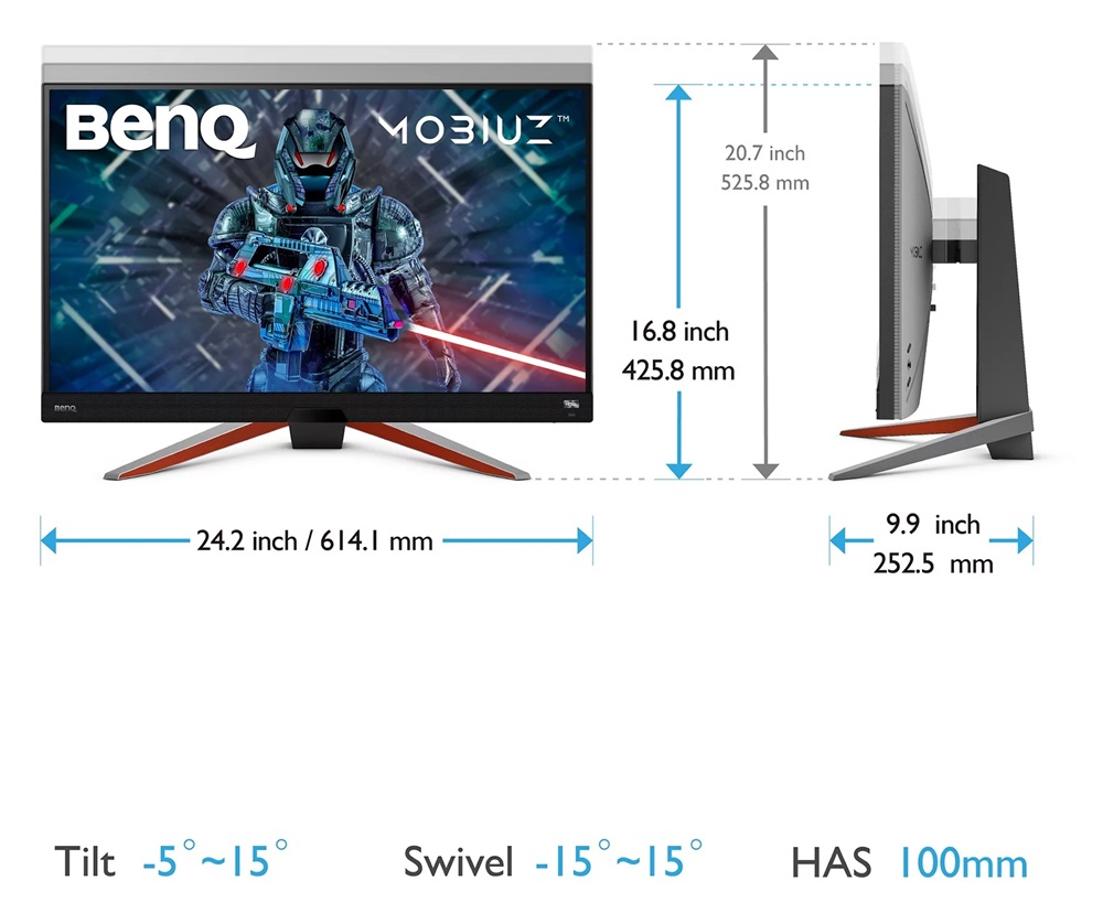 Benq 27" EX2710Q QHD IPS 165Hz HDMI/DP/USB fekete gamer monitor