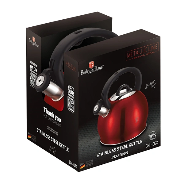 Berlinger Haus BH/1074NO-2 Metallic Line Burgundy Edition 3 L teáskanna