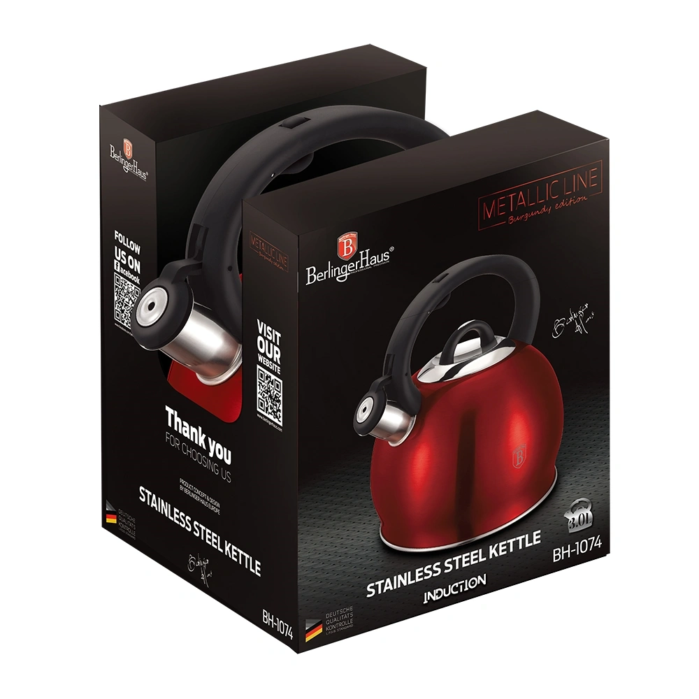 Berlinger Haus BH/1074NO-2 Metallic Line Burgundy Edition 3 L teáskanna