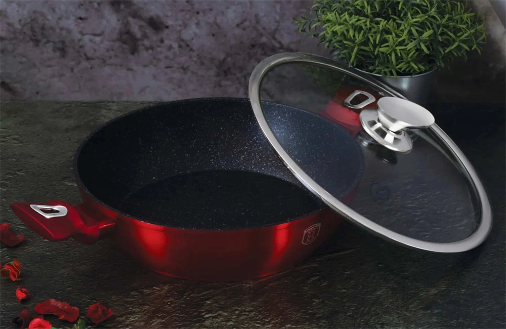 Berlinger Haus BH/1262N 24 cm Metallic Line Burgundy Edition fedővel, alacsony lábas