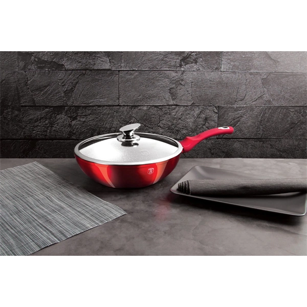 Berlinger Haus BH/1265N Metallic Line Burgundy Edition 28 cm fedővel, wok