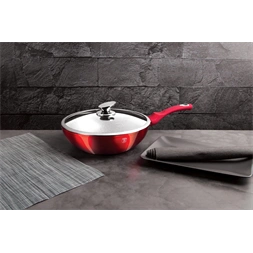 Berlinger Haus BH/1265N Metallic Line Burgundy Edition 28 cm fedővel, wok