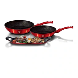 Berlinger Haus BH/1668 Metallic Line Burgundy Edition 3+2 részes serpenyő/ grill sütőlap