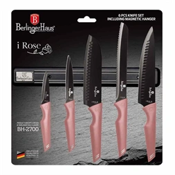 Berlinger Haus BH/2700 mágneses akasztóval, pink 6 részes késkészlet