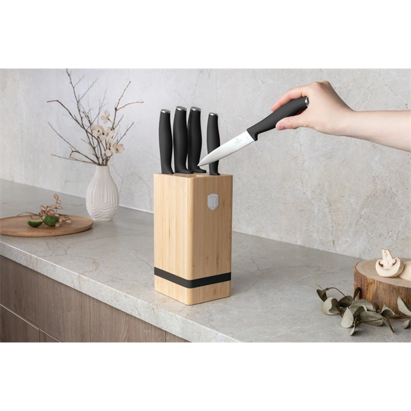 Berlinger Haus BH/2968 matt antracit 6 részes késkészlet bambusz állvánnyal