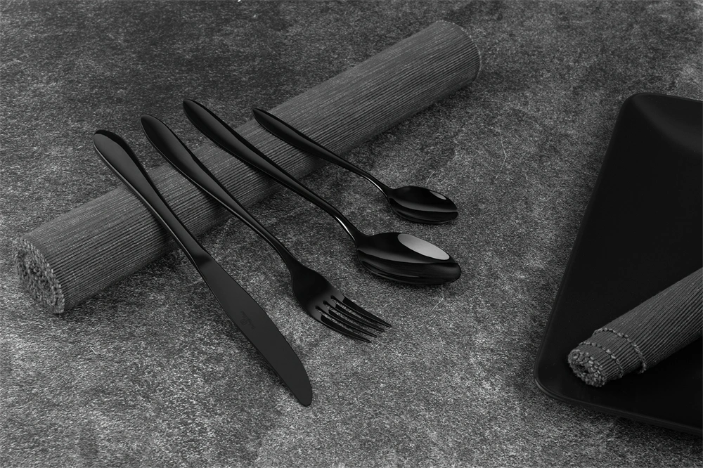 Berlinger Haus BH/3077 fényes fekete 24 részes evőeszköz készlet