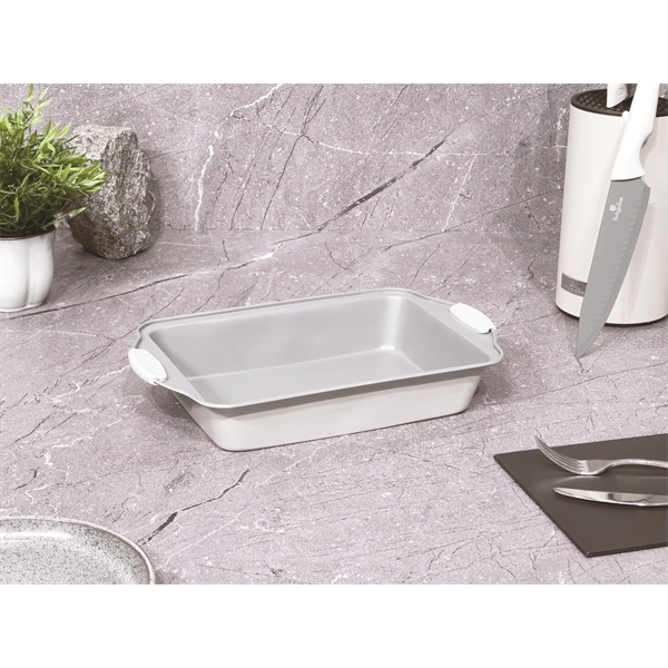 Berlinger Haus BH/7649 szatén szürke 40 cm, mély hosszúkás sütőtepsi szilikon fogóval