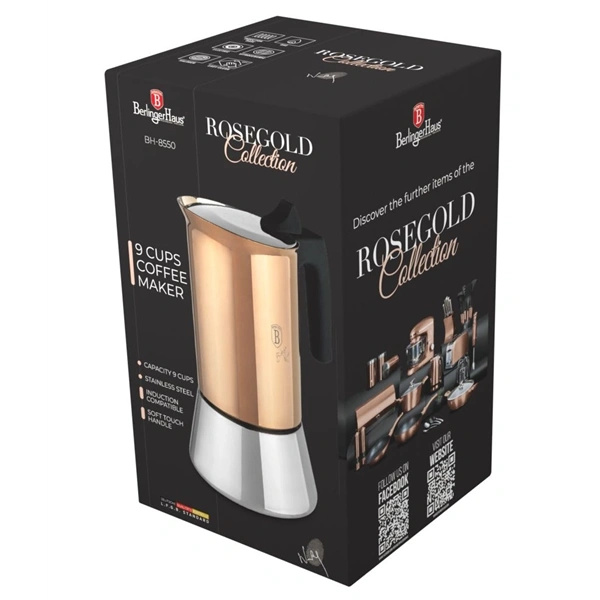 Berlinger Haus BH/8550 rózsaarany 9 személyes kotyogós kávéfőző