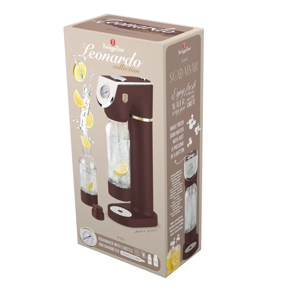 Berlinger Haus BH/8555 matt bordó szódagép 2 palackkal 