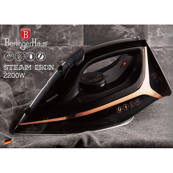 Berlinger Haus BH/9411 fekete -rózsaarany gőzölős vasaló