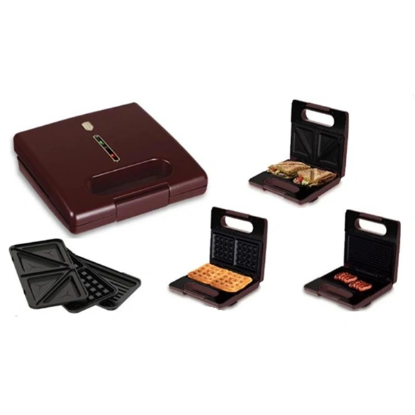 Berlinger Haus BH/9587 3in1 matt bordó gofri - grill - szendvicssütő