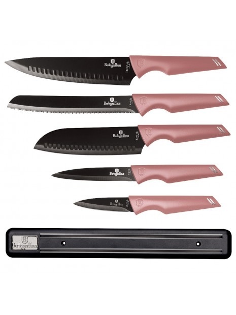 Berlinger Haus BH/2700 mágneses akasztóval, pink 6 részes késkészlet