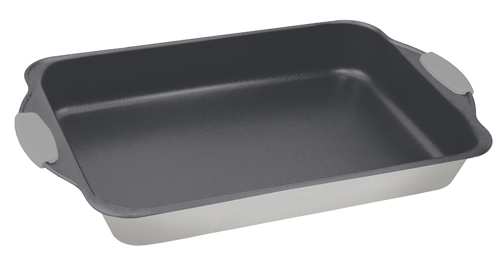 Berlinger Haus BH/7649 szatén szürke 40 cm, mély hosszúkás sütőtepsi szilikon fogóval