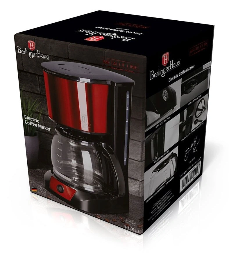 Berlinger Haus BH/9158 burgundy filteres kávéfőző