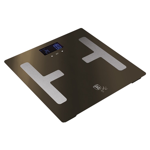 Berlinger Haus BH/9220 180 kg kapacitású, fekete testzsíranalizáló személymérleg