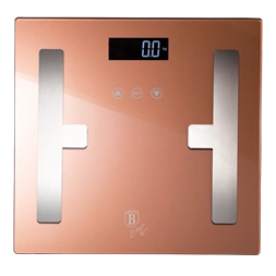 Berlinger Haus BH/9356 180 kg kapacitású rózsaarany testzsíranalizáló üveg személymérleg