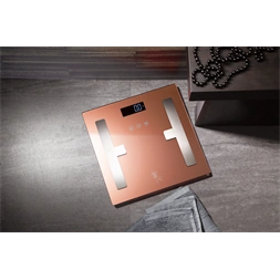 Berlinger Haus BH/9356 180 kg kapacitású rózsaarany testzsíranalizáló üveg személymérleg