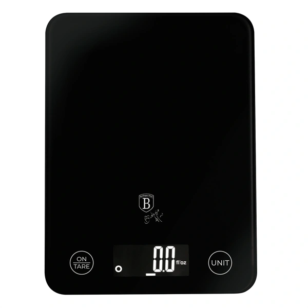 Berlinger Haus BH/9365 5 kg kapacitású fekete üveg konyhai mérleg