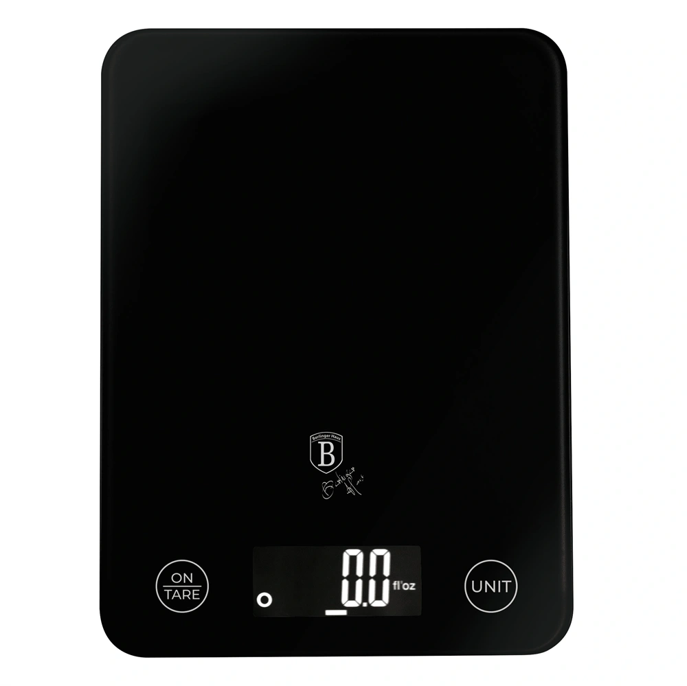 Berlinger Haus BH/9365 5 kg kapacitású fekete üveg konyhai mérleg