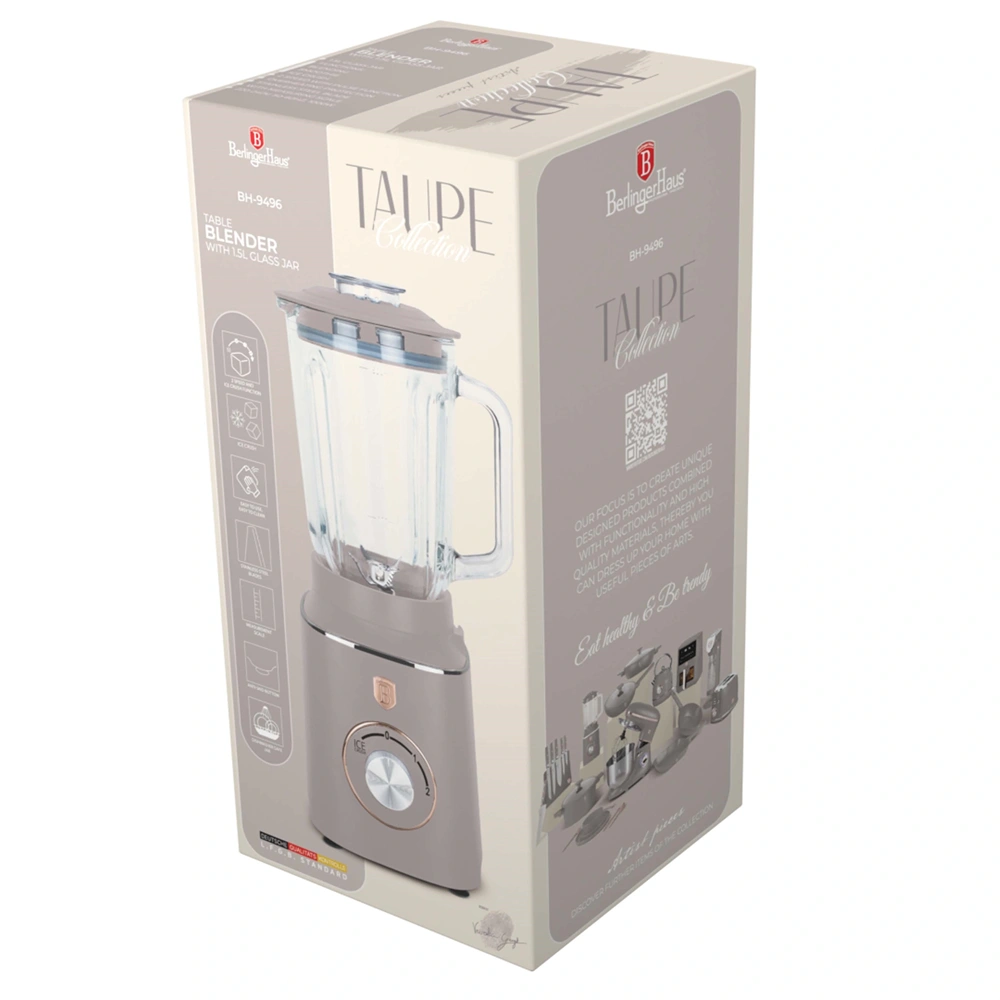 Berlinger Haus BH/9496 1,5 L-es edzett üveg matt taupe turmixgép
