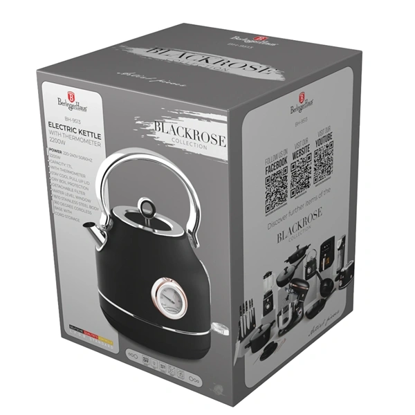 Berlinger Haus BH/9513 1,7L-es hőfok kijelzős fekete- rose gold vízforraló