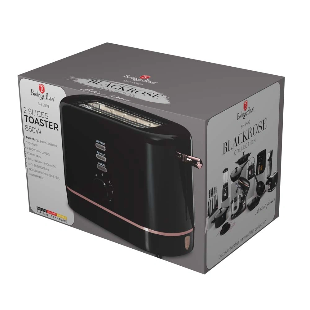 Berlinger Haus BH/9569 fekete- rose gold 2 szeletes kenyérpirító