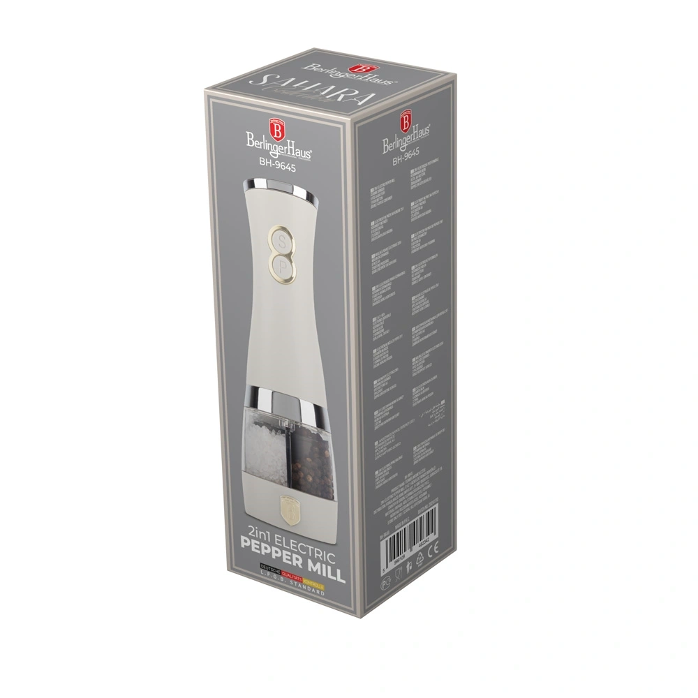 Berlinger Haus BH/9645A-4B matt krém 2in1 elektromos só- és borsőrlő
