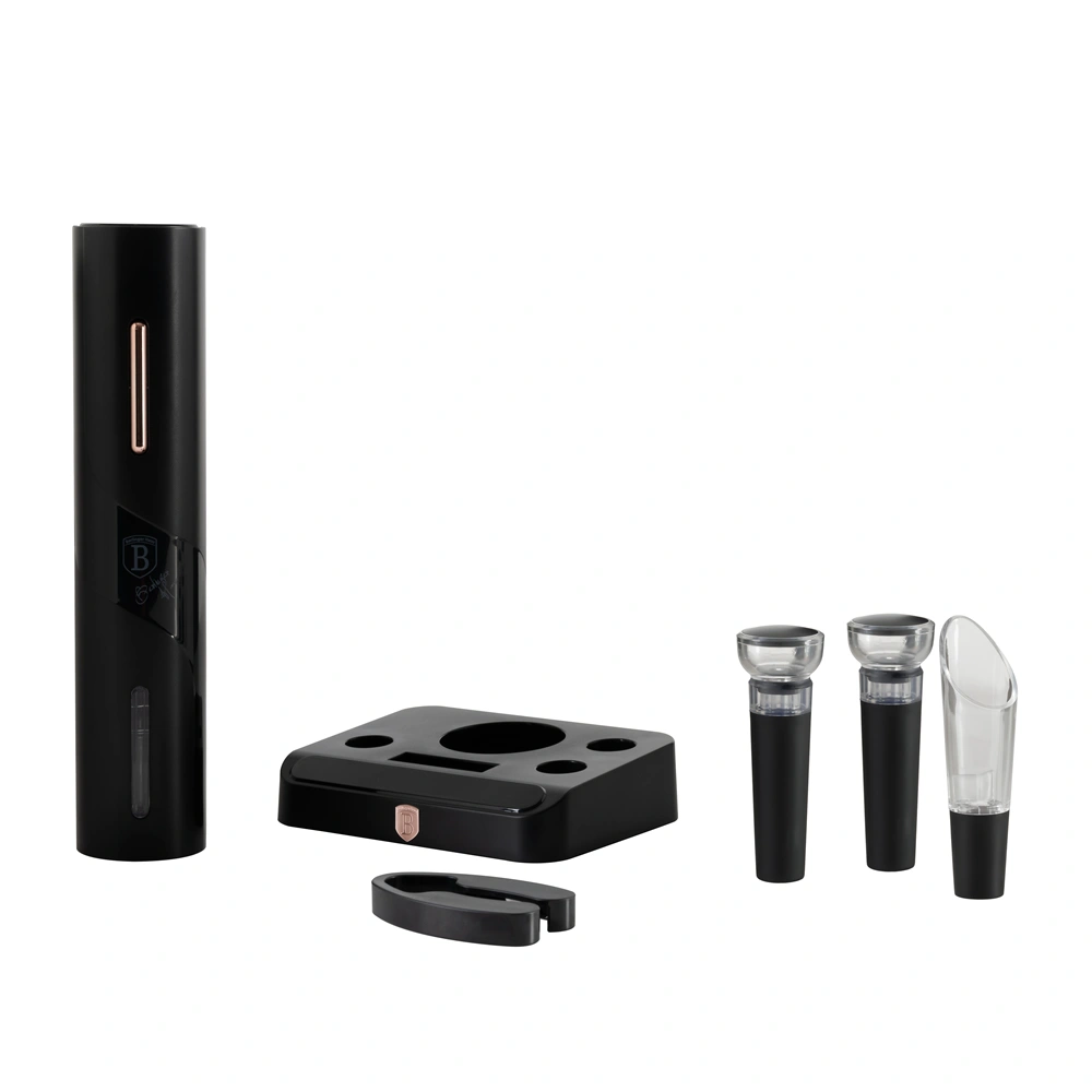 Berlinger Haus BH/9653 fekete- rose gold 6in1 akkumulátoros bornyitó ajándék szett