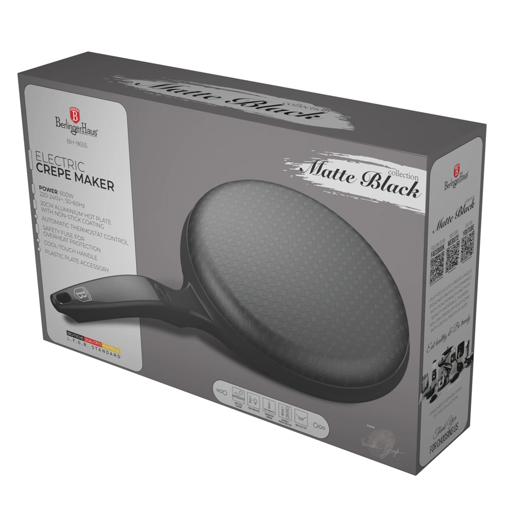 Berlinger Haus BH/9655 fekete elektromos palacsintasütő