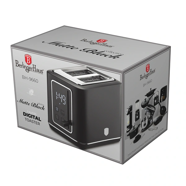 Berlinger Haus BH/9660 fekete digitális 2 szeletes kenyérpirító