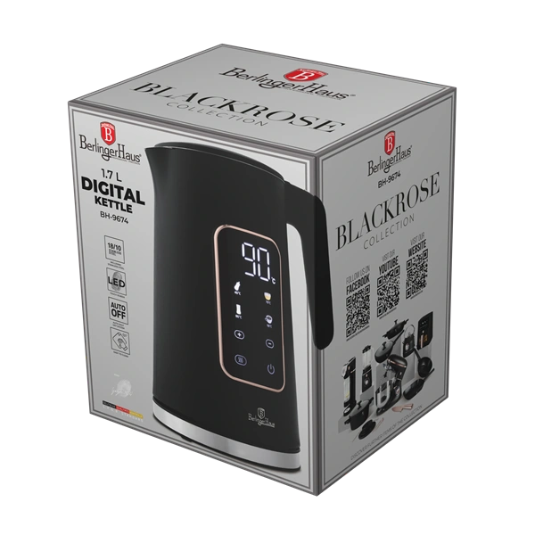 Berlinger Haus BH/9674 1,7L-es rose gold- fekete digitális vízforraló