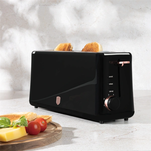 Berlinger Haus BH/9685 hosszú nyílású fekete- rose gold 2 szeletes kenyérpirító